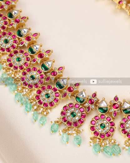 Floral Premium Jadau Kemp Long Chain/Haram