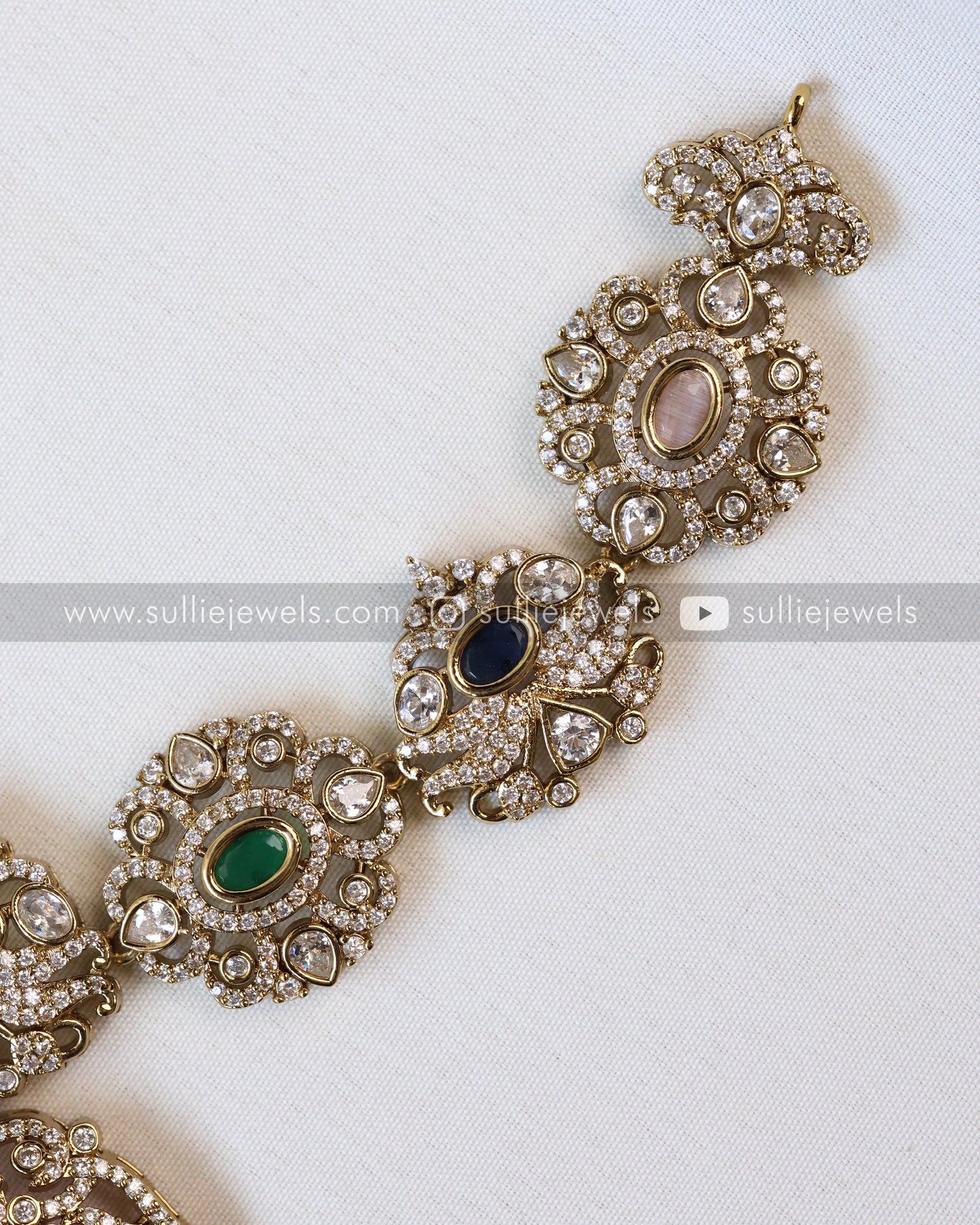 Multicolour Stone Victorian Necklace with Earrings