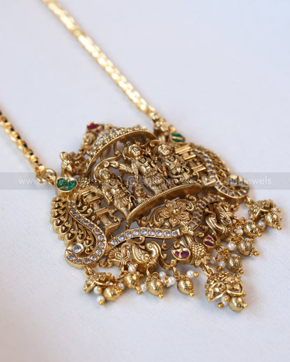 6034 - Gold Chain Ramparivar Pendant with Earrings