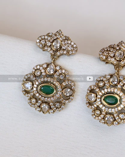 Multicolour Stone Victorian Necklace with Earrings