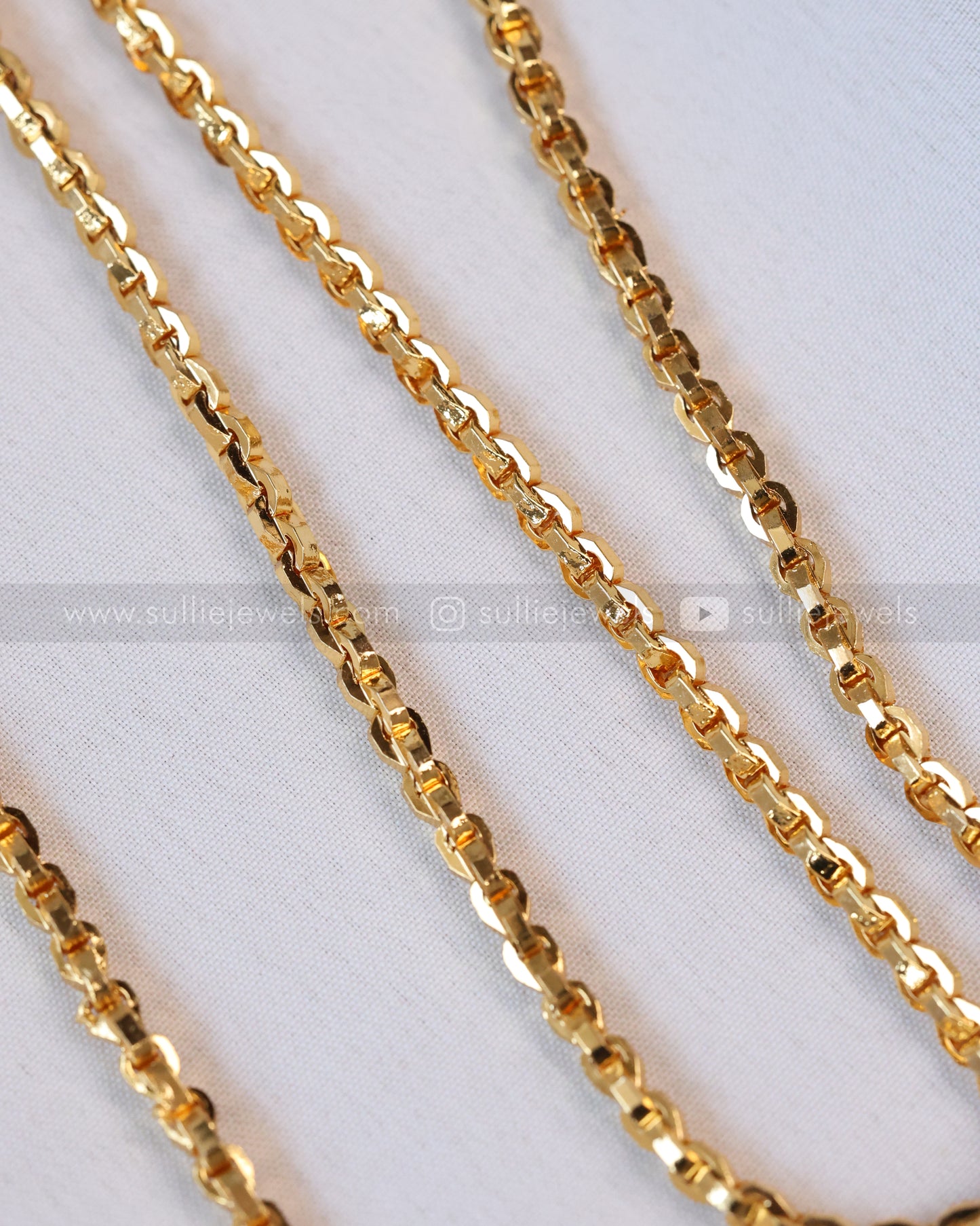 6034 - Gold Chain Ramparivar Pendant with Earrings