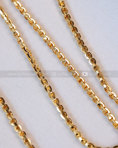 6034 - Gold Chain Ramparivar Pendant with Earrings