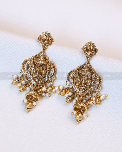 6034 - Gold Chain Ramparivar Pendant with Earrings