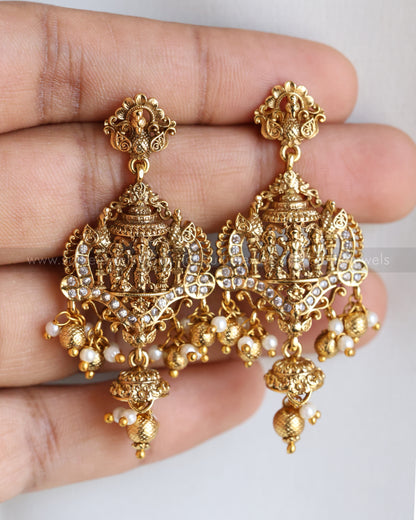 6034 - Gold Chain Ramparivar Pendant with Earrings