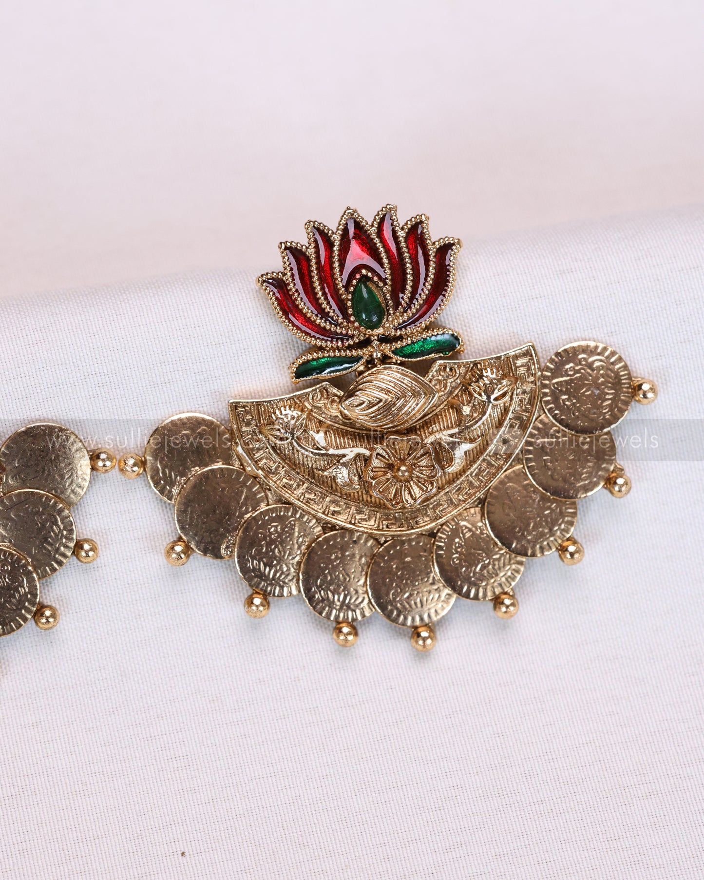 E1226 - Sullie Basic Lotus Coin Chandbali Earring