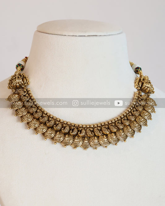Antique Premium Kaashumaala / Coin Necklace with Jhumka