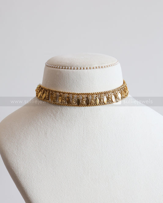 2142 - Sullie Basic Box Chain Single Line Elakkathali Necklace with Stud