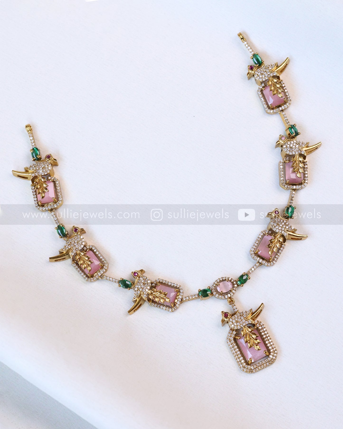 3638 - Pastel Pink Parrot Necklace with Stud