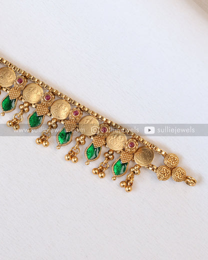 Sullie Basic - Traditional Palakka & Coin Choker with Earrings