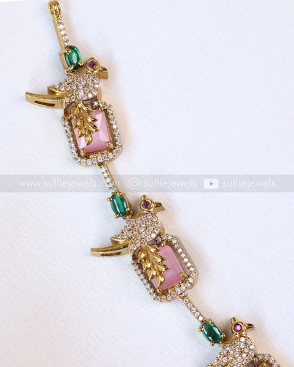 3638 - Pastel Pink Parrot Necklace with Stud