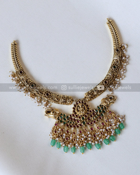 Kemp Goddess Hasli Necklace with Earring - Mint Beads