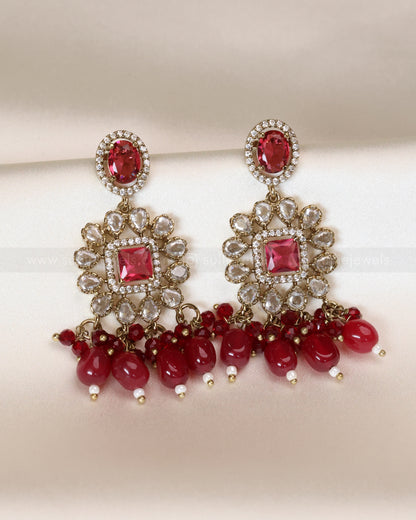 Premium Polki Ruby Choker with Earrings