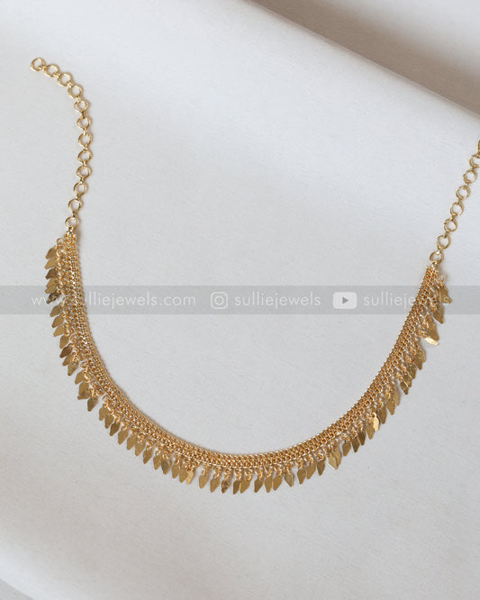 3917 - Gold Plated Double chain-Single layer Elakkathali Necklace