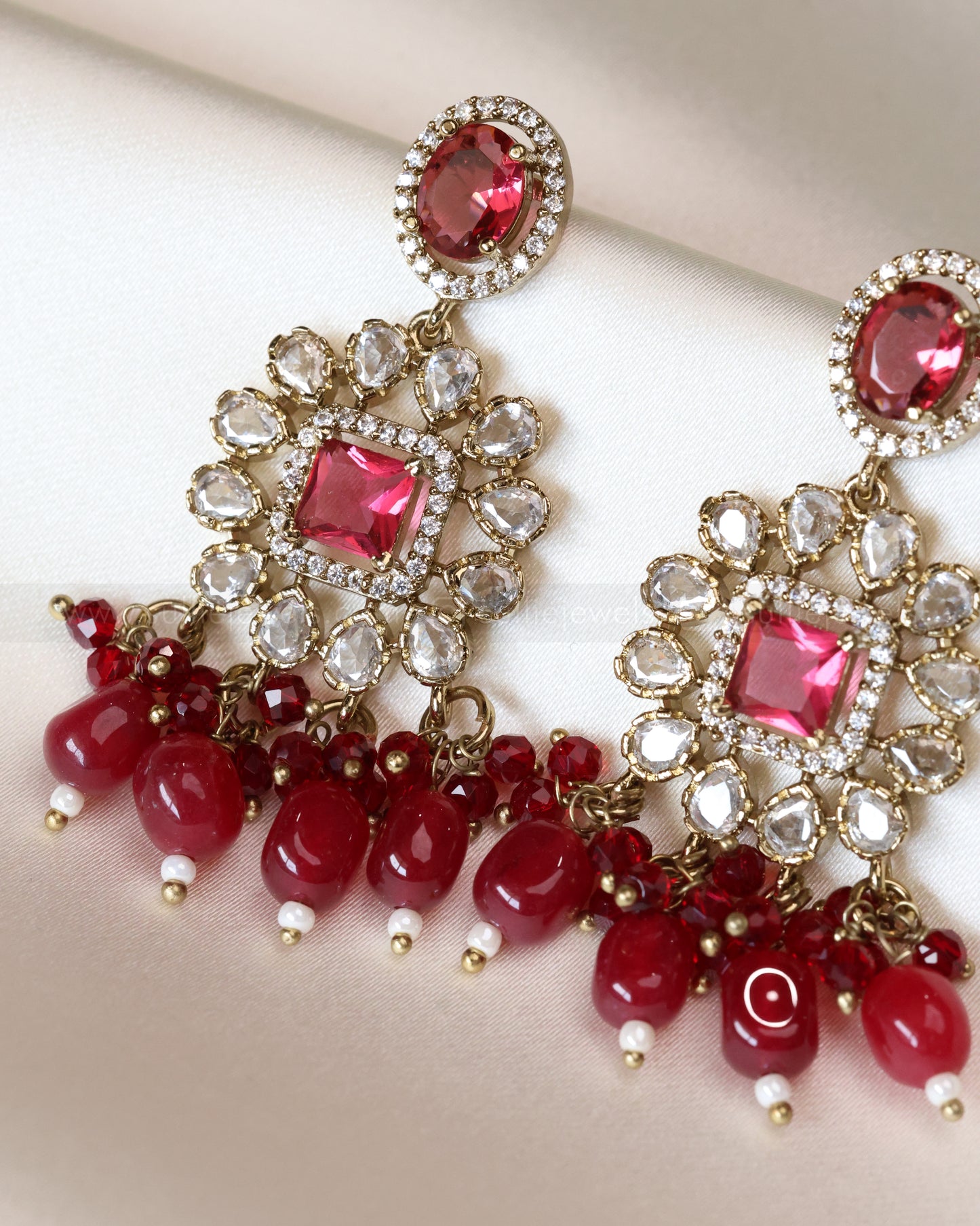 Premium Polki Ruby Choker with Earrings