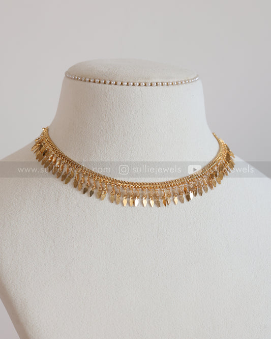 3916 - Gold Plated Premium Double Layer Elakkathali Necklace