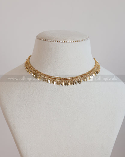 3917 - Gold Plated Double chain-Single layer Elakkathali Necklace