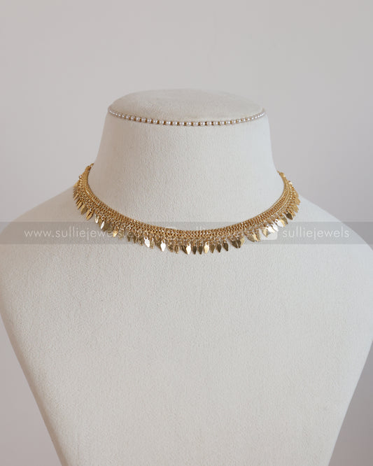 3917 - Gold Plated Double chain-Single layer Elakkathali Necklace