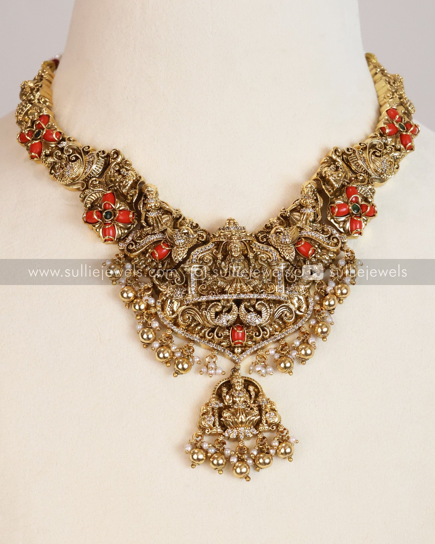 Premium Goddess Coral Coin Bridal Combo ( 6 piece )