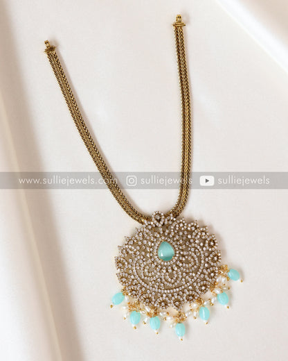AD Pastel Green/Blue Pendant with Earrings