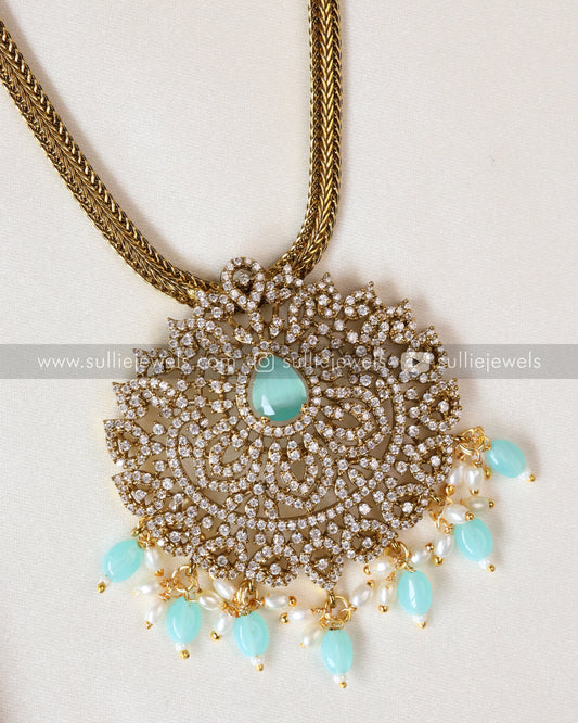 AD Pastel Green/Blue Pendant with Earrings