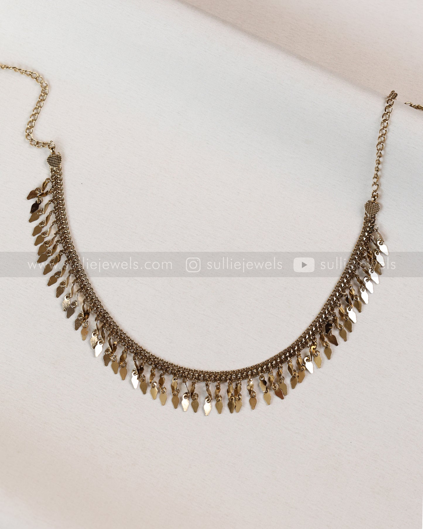 3920 - Antique Gold plated Double Layer Elakkathali Necklace