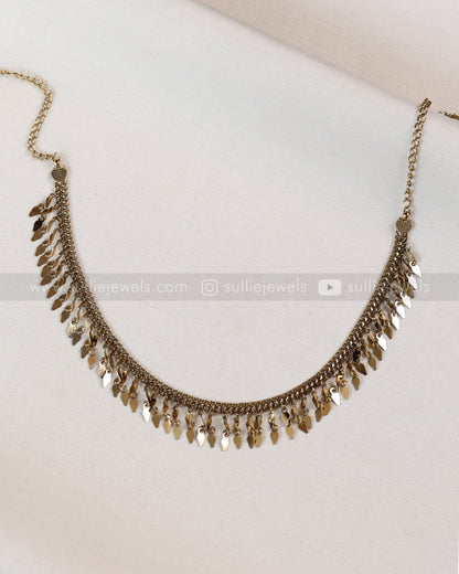 3920 - Antique Gold plated Double Layer Elakkathali Necklace