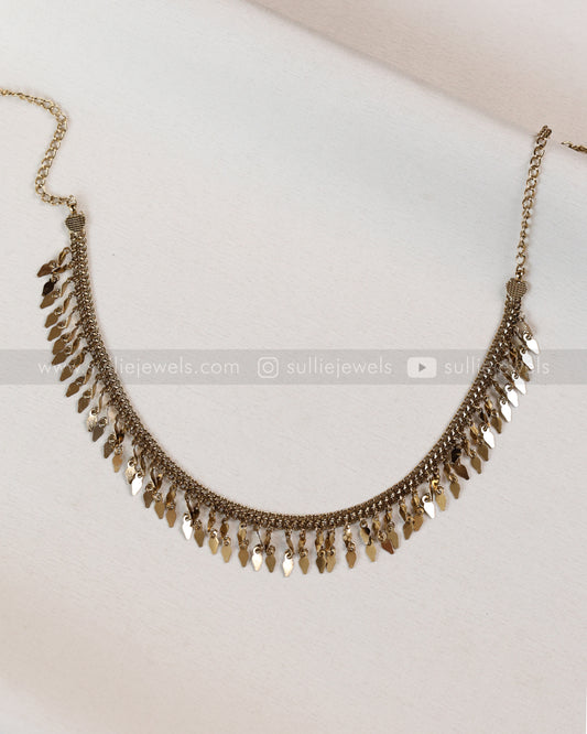 3920 - Antique Gold plated Double Layer Elakkathali Necklace