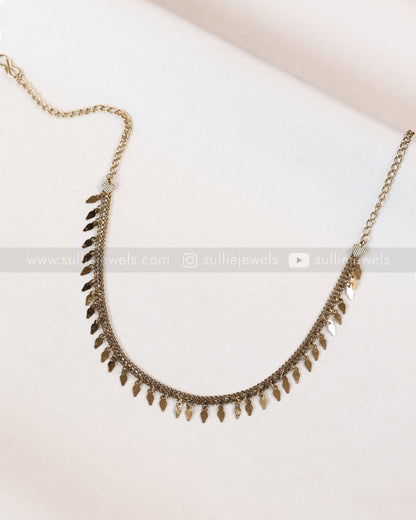 3919 - Antique Gold plated Minimal Elakkathali Necklace