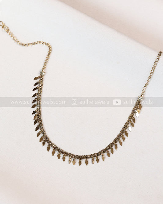 3919 - Antique Gold plated Minimal Elakkathali Necklace