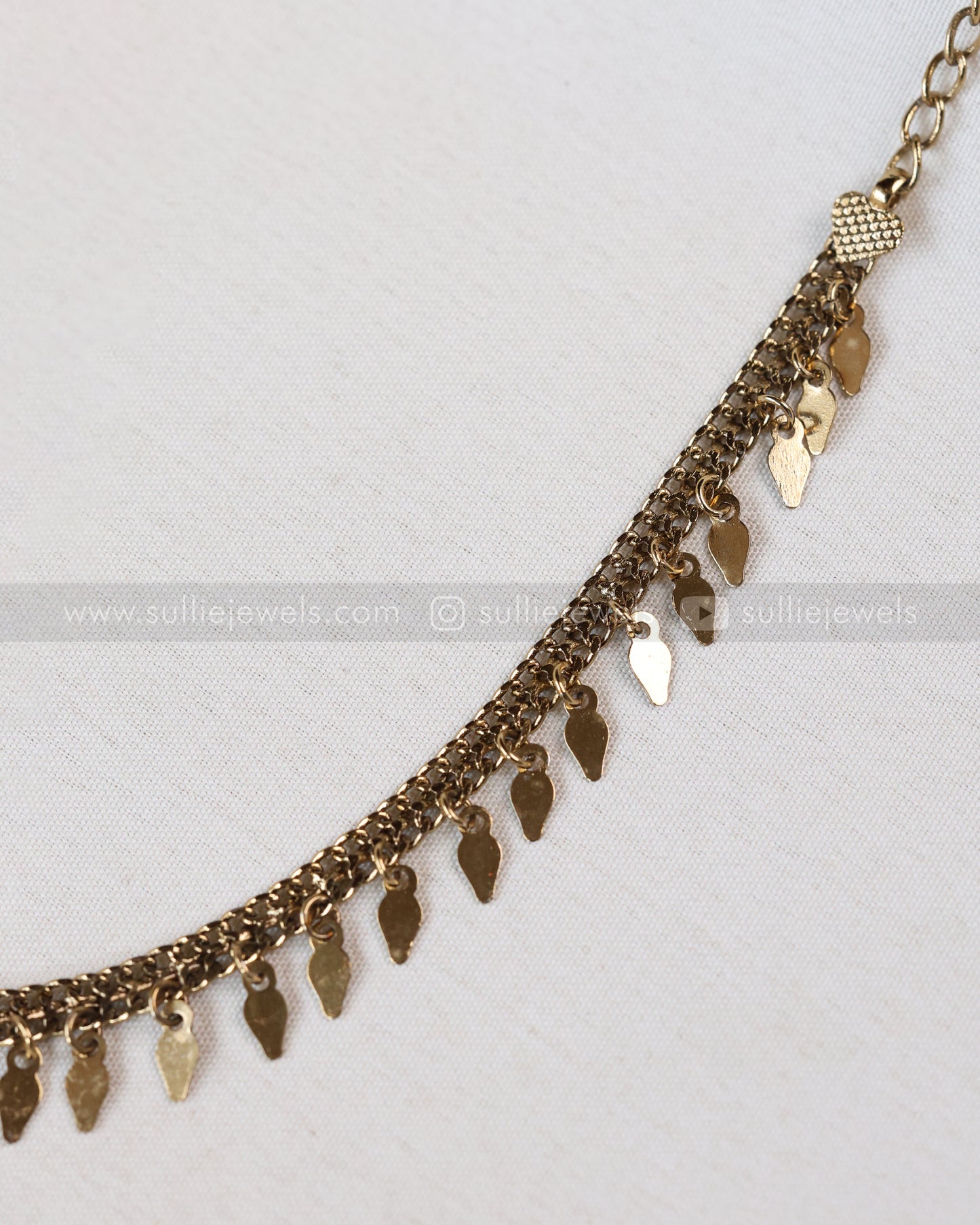 3919 - Antique Gold plated Minimal Elakkathali Necklace