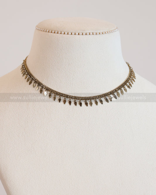 3919 - Antique Gold plated Minimal Elakkathali Necklace