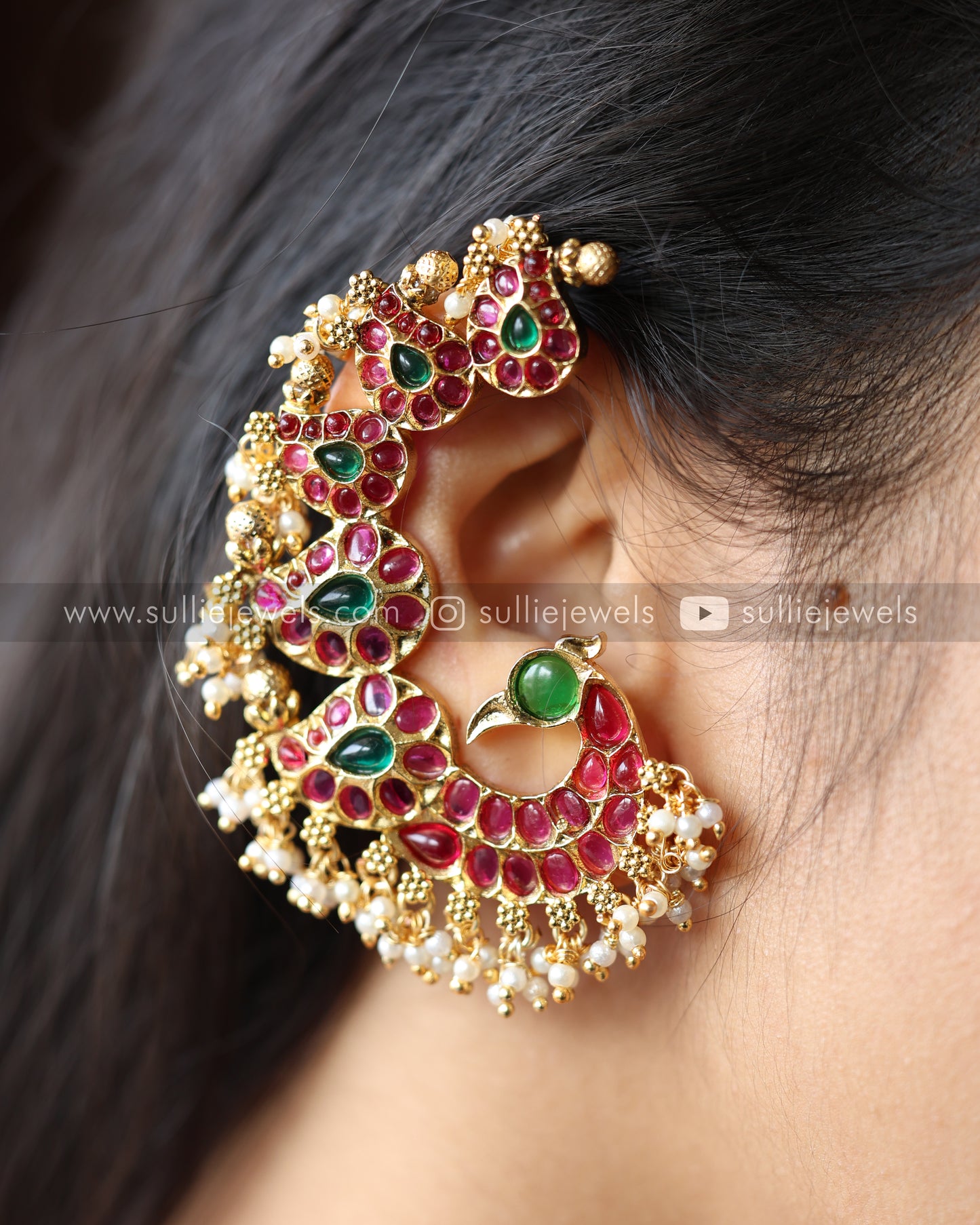 Kemp Premium Peacock Gold Ear Cuff