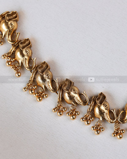 3864 - Sullie Basic - Elephant Ghungroo Necklace with Earring