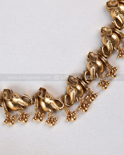3864 - Sullie Basic - Elephant Ghungroo Necklace with Earring