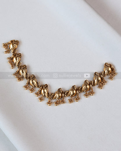 3864 - Sullie Basic - Elephant Ghungroo Necklace with Earring