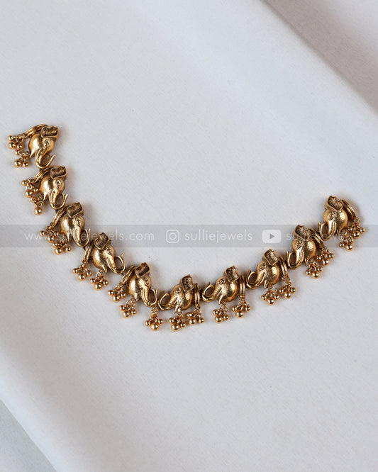 3864 - Sullie Basic - Elephant Ghungroo Necklace with Earring