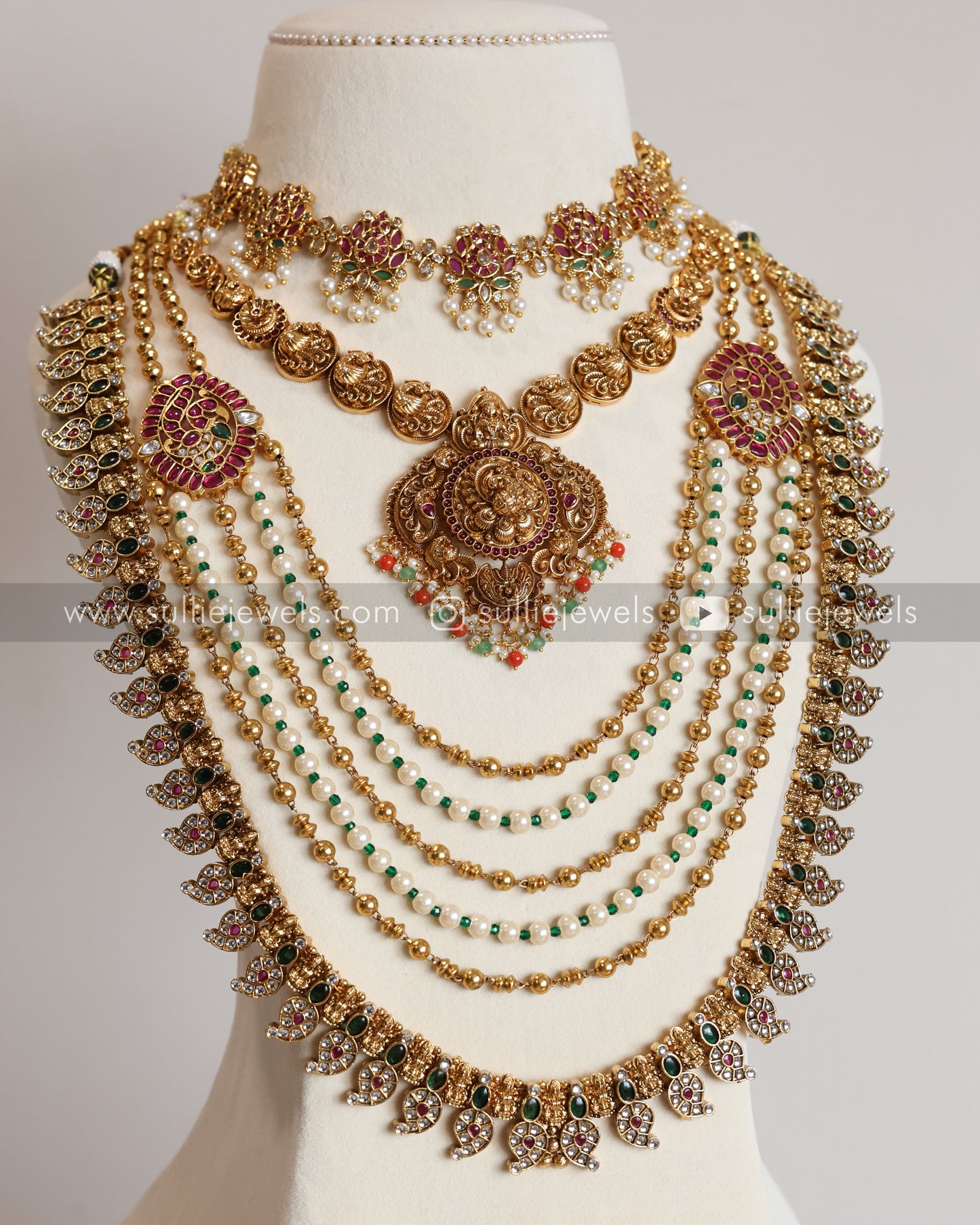 Kemp Lakshmi Layered Bridal Combo ( 6 piece )