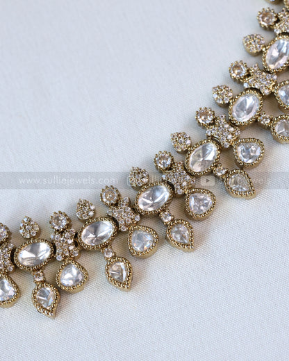 3637 - Mint Premium Victorian Stone Peacock Necklace with Earring