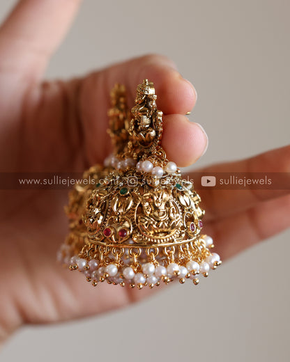Lakshmi Premium Big Jhumka with Pearl drops