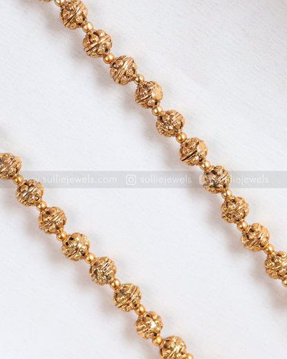 6063 - Sullie Basic - Meenakari Lakshmi Kovil Design Ball Chain Pendant with Jhumka