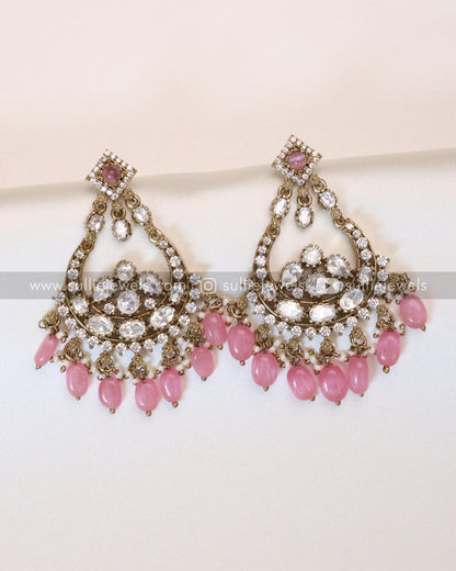 Pastel Pink Premium Polki Earring