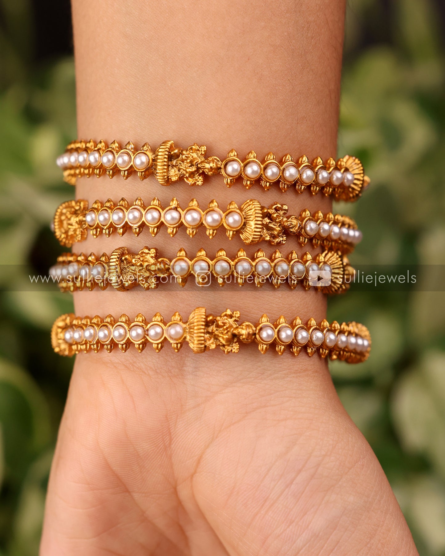 Pearl Lakshmi Bangle Set of 4