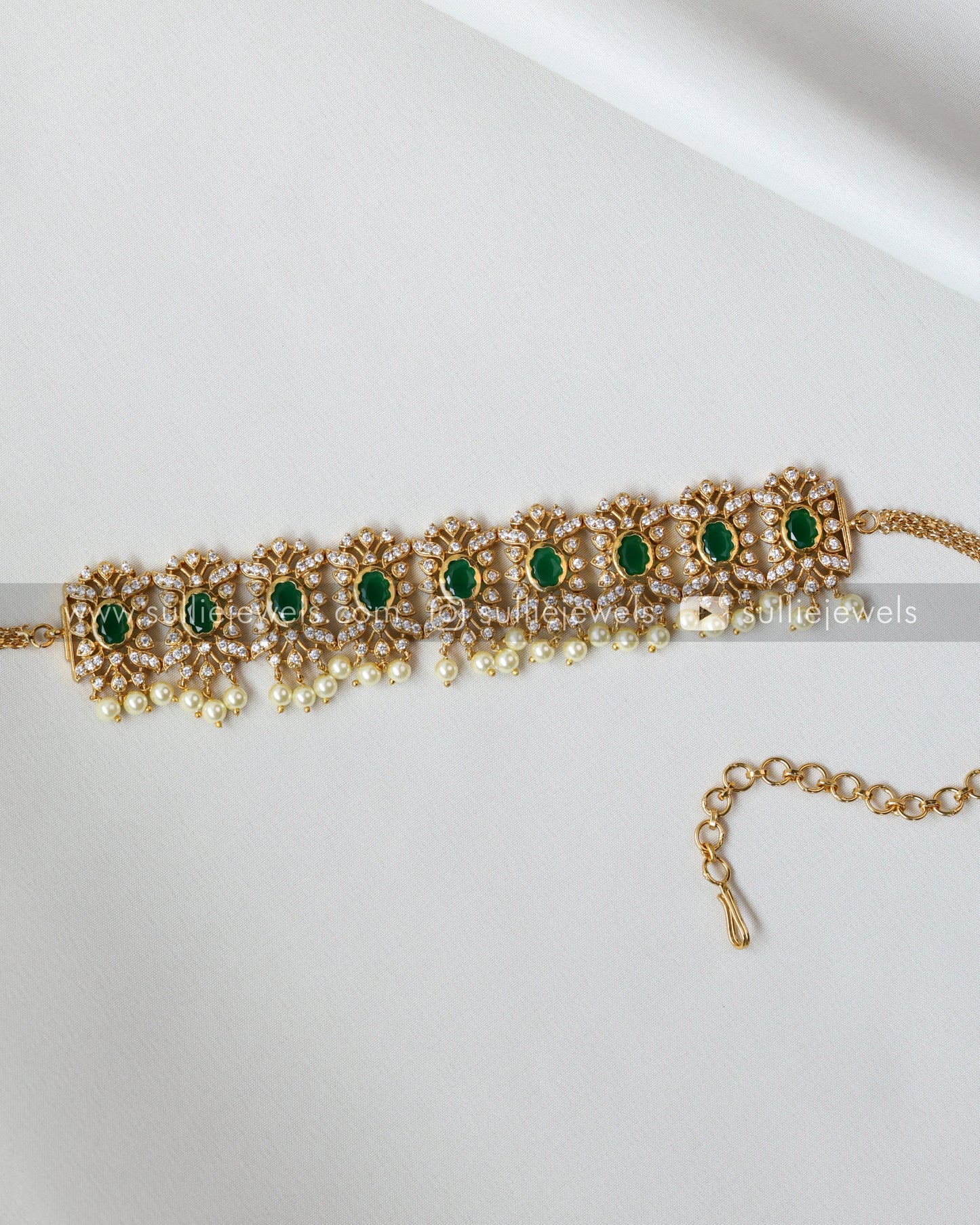 Premium Ruby Stone AD Choker with Earring