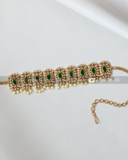 Premium Ruby Stone AD Choker with Earring