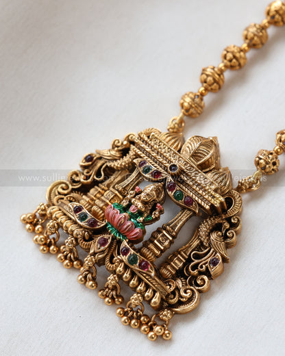 6062 - Sullie Basic - Pink & Green Enamel Goddess Ball Chain Pendant with Jhumka