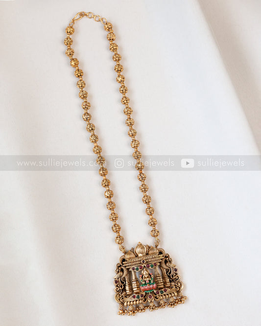 6062 - Sullie Basic - Pink & Green Enamel Goddess Ball Chain Pendant with Jhumka