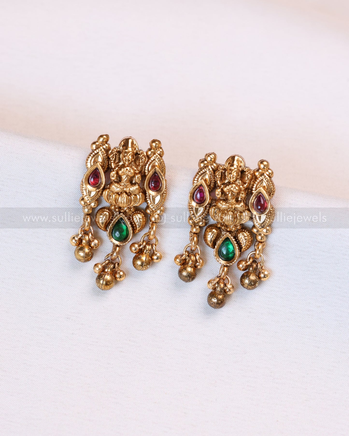 3690- Sullie Basic Lakshmi Ruby Green Necklace with Jhumka