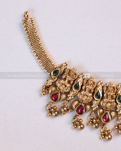 3690- Sullie Basic Lakshmi Ruby Green Necklace with Jhumka