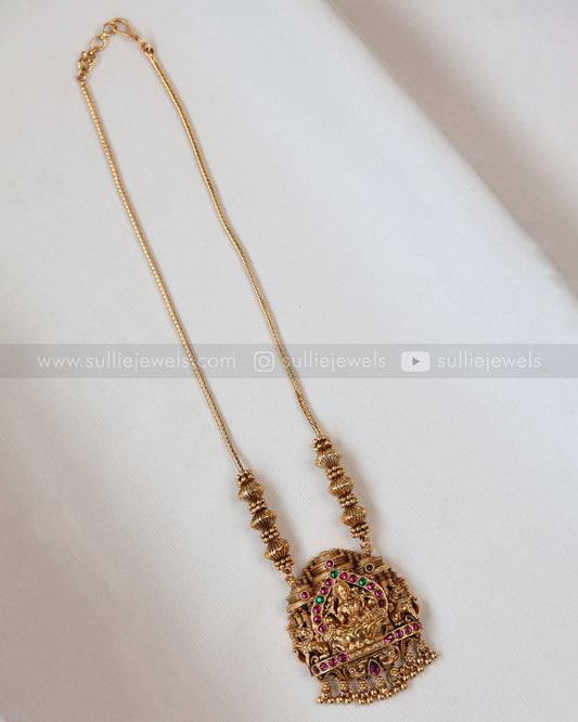 6067 - Sullie Basic - Goddess Gold Beaded Chain Pendant with Jhumka