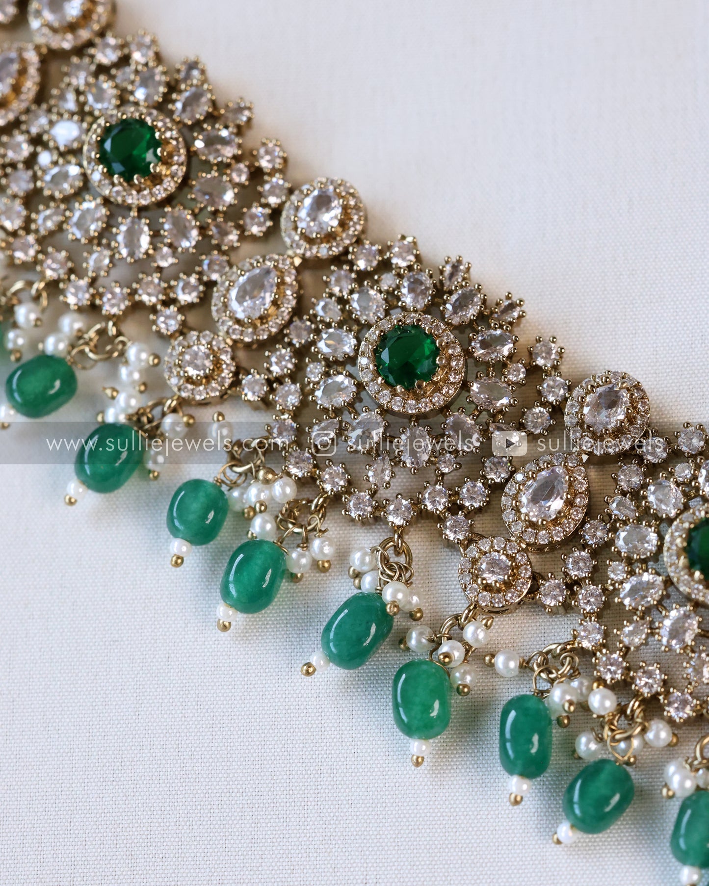 Floral Design Victorian Stone Premium Hipchain - 6 colours